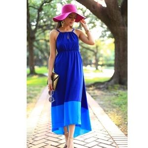 Old Navy Blue Color Blocked Maxi Dress